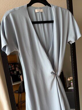 Aritzia light blue wrap dress